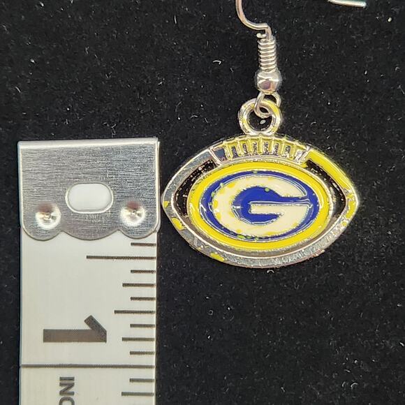 NFL Green Bay Packers Football shaped dangle earrings FLAWS - READ - Picture 5 of 5